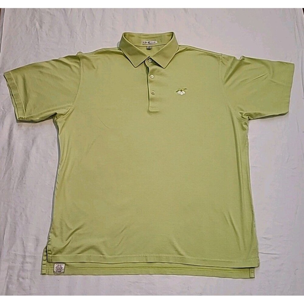 Peter Millar Summer Comfort Men “Eagle” Green Polo Shirt XLarge Polyester Golf